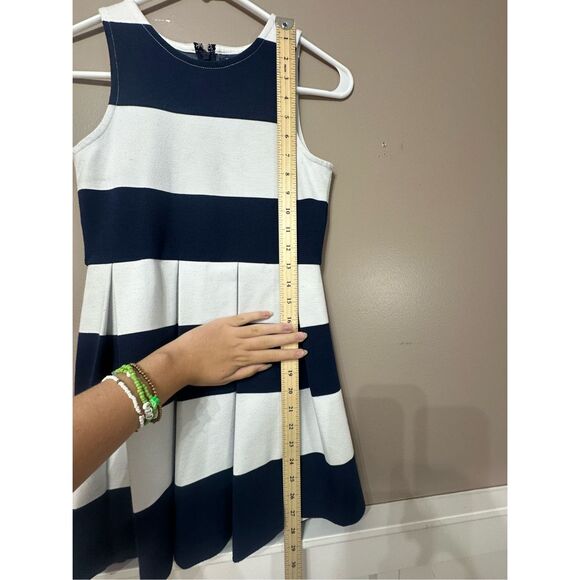 NWOT Ralph Lauren Polo Fit & Flare Nautical Stripes Navy Dress Girl's Medium - Picture 8 of 13